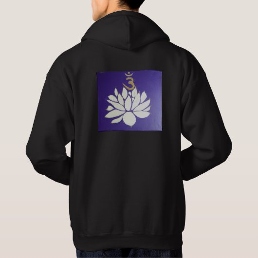 Chakra hooded black long sleeve zipper Sweat-Shirt パーカ (裏面)