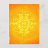 Chakra Mandala Sacred Geometry Bright Yellow ポストカード (正面)