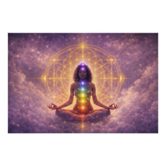 Chakra Meditation Glossy Poster Wall Art ポスター