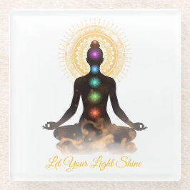 Chakra Silhouette Coaster – Let Your Light Shine ガラスコースター