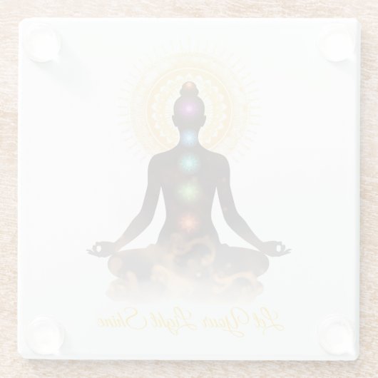Chakra Silhouette Coaster – Let Your Light Shine ガラスコースター (裏面)