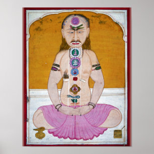 Chakra Yoga Illustration for Meditation ポスター