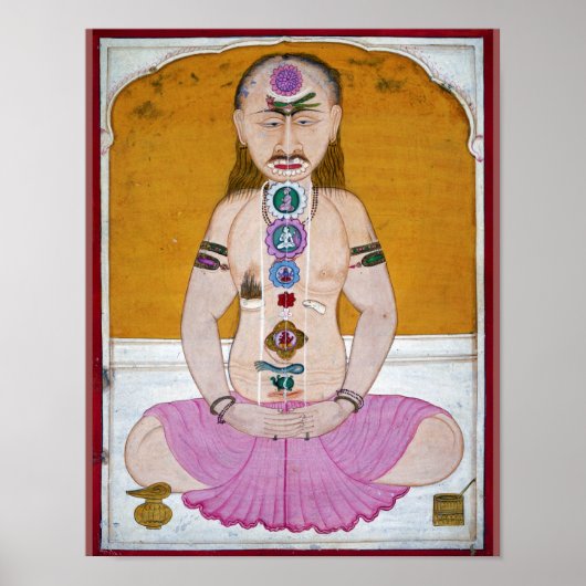 Chakra Yoga Illustration for Meditation ポスター (正面)