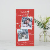 Chalah日Hanukkah 2 – フォトホリデーカード |赤 (スタンド正面)