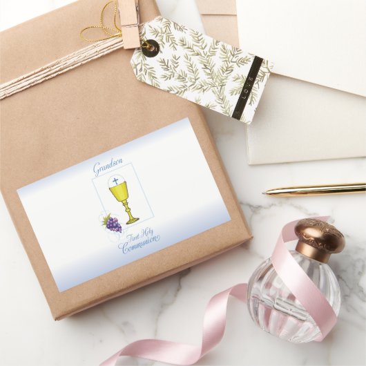 Chaliceとホストの孫の最初のコミュニティ 長方形シール (ギフト)