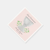 ChaliceとPink Buds緑の最初の聖餐式 スタンダードカクテルナプキン (角)