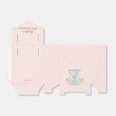 ChaliceとPink Buds緑の最初の聖餐式 フェイバーボックス (折り畳みなし)
