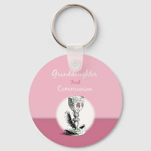 Chaliceの孫娘ファースト・コミュニオンピンク キーホルダー (正面)