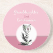 Chaliceの孫娘ファースト・コミュニオンピンク コースター (正面)