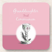 Chaliceの孫娘ファースト・コミュニオンピンク コースター (正面)