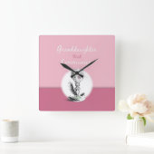 Chaliceの孫娘ファースト・コミュニオンピンク スクエア壁時計 (ホーム)