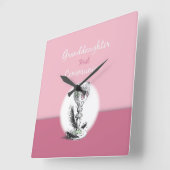 Chaliceの孫娘ファースト・コミュニオンピンク スクエア壁時計 (傾斜)