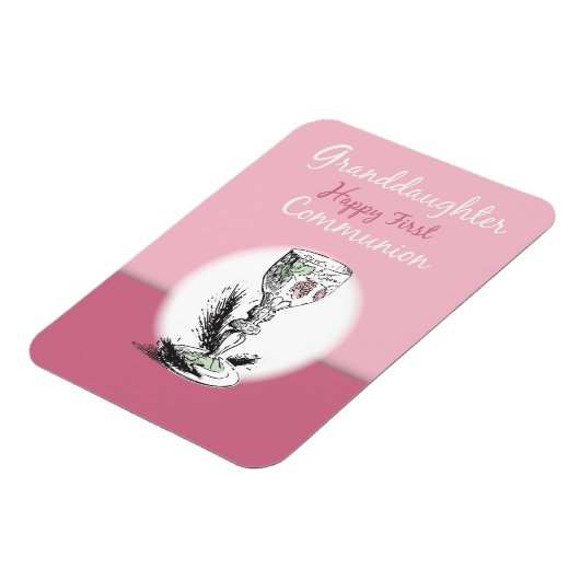 Chaliceの孫娘ファースト・コミュニオンピンク マグネット (左側)
