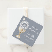 Chalice Host First Communion blue background フェイバータグ (インサイチュ)