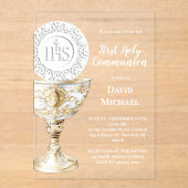 Chalice Host First Holy Communion アクリル招待状 (正面)
