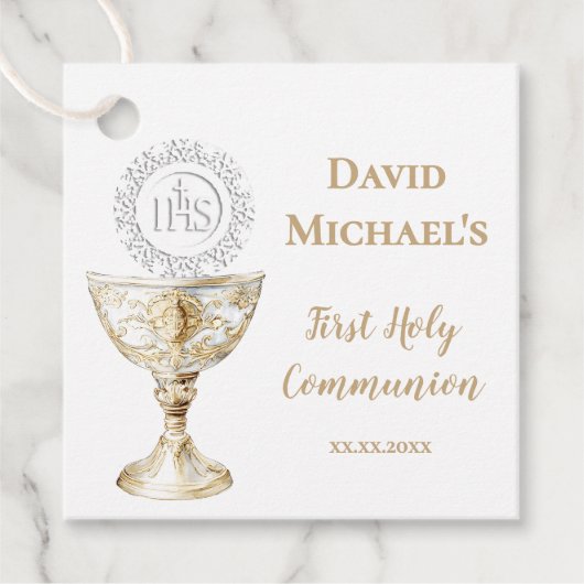 Chalice Host First Holy Communion フェイバータグ (正面)
