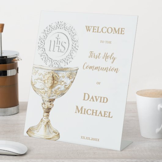 Chalice Host First Holy Communion welcome 台座サイン (インサイチュ)