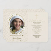 Chalice with Flowers写真First Communion 招待状 (正面/裏面)