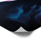 Chalkスケッチof Fish on Black V ポスター (角)