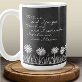 Chalk Board Daisy Doodle Cursive Typography Mug コーヒーマグカップ