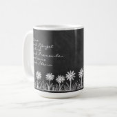 Chalk Board Daisy Doodle Cursive Typography Mug コーヒーマグカップ (正面左)