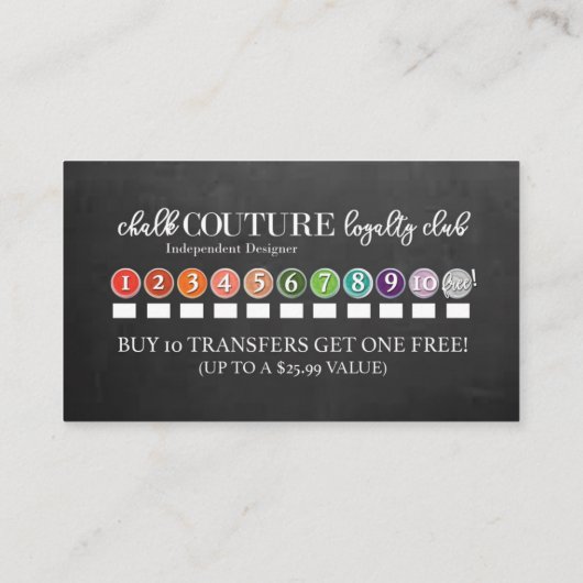 Chalk Couture Custom Business Card 名刺 (裏面)
