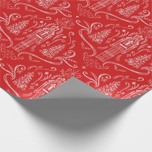 Chalk doodle nutcracker Christmas Wrapping Paper ラッピングペーパー (角)