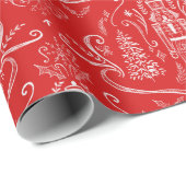 Chalk doodle nutcracker Christmas Wrapping Paper ラッピングペーパー (ロールコーナー)