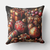 Chalk Drawing Christmas Gift Candy Ornament クッション (裏面)