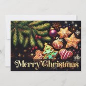 Chalk Drawing Decorated Christmas Cookies 2 カード (正面)