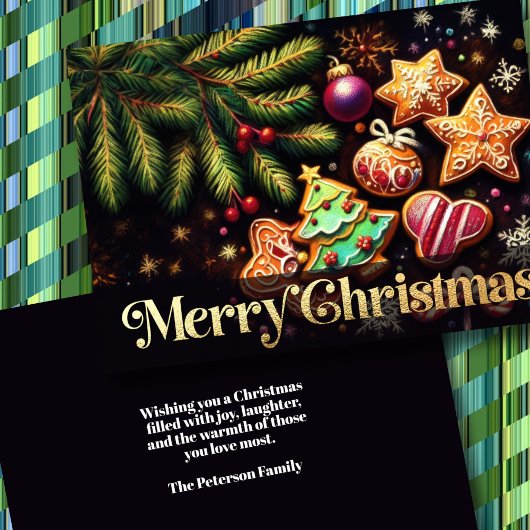 Chalk Drawing Decorated Christmas Cookies 2 カード