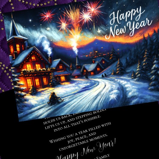 Chalk Drawing Inspirational New Year's Card 2 カード