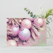 Chalk Drawing Soft Pinks Christmas Ornaments カード (スタンド正面)