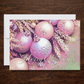 Chalk Drawing Soft Pinks Christmas Ornaments カード