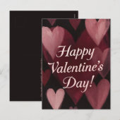 Chalk Full Of Hearts Valentine's Day シーズンポストカード (正面/裏面)