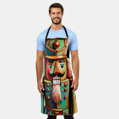 Chalk Illustration Christmas Nutcracker II エプロン (着用した状態)