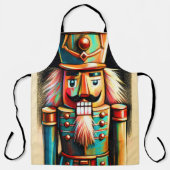Chalk Illustration Christmas Nutcracker II エプロン (正面)