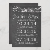 Chalk Lights Our Love Storyタイムライ結婚ンの装飾 (正面/裏面)