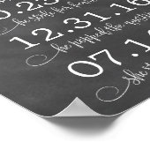 Chalk Lights Our Love Storyタイムライ結婚ンの装飾 ポスター (角)