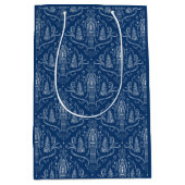 Chalk nutcracker doodle Christmas  ミディアムペーパーバッグ (正面)