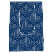 Chalk nutcracker doodle Christmas  ミディアムペーパーバッグ (裏面)