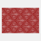 Chalk nutcracker doodle Christmas ラッピングペーパーシート (正面3)