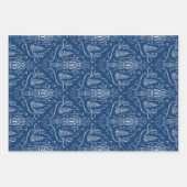 Chalk nutcracker doodle Christmas ラッピングペーパーシート (正面)