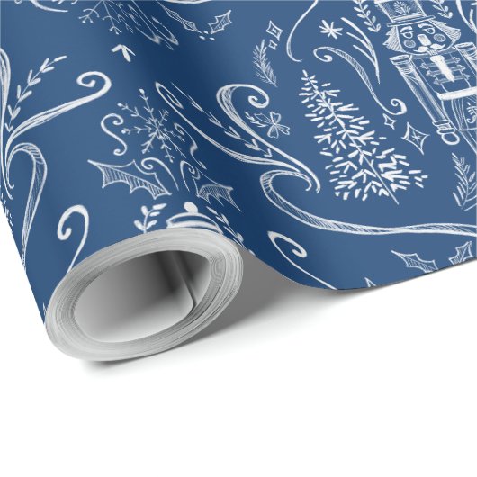 Chalk nutcracker doodle Christmas  ラッピングペーパー (ロールコーナー)