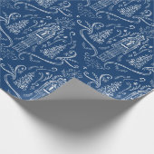 Chalk nutcracker doodle Christmas  ラッピングペーパー (角)