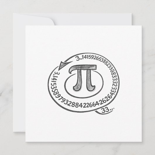 Chalk Style Pi Symbol with Digits – Math Pi Day シーズンカード (正面)
