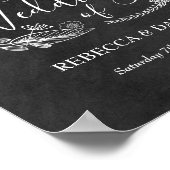 Chalkboadハンドドローフローラガーランドウェルカム ポスター (角)