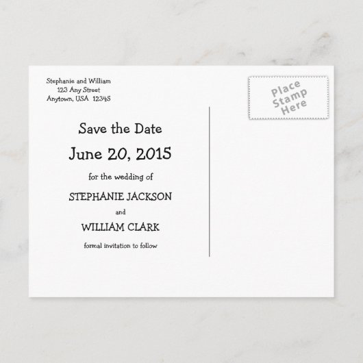 Chalkboardおもしろいチェックリスト日付の保存 案内ポストカード (裏面)