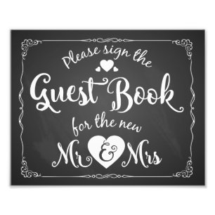 chalkboardお願いゲストブックサインにサイン フォトプリント