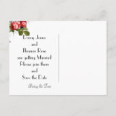 Chalkboardとバラ写真Save the Date 案内ポストカード (裏面)